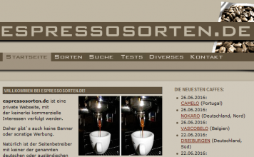 ESPRESSOSORTEN.DE, interessante Informationen für Espresso-Freunde