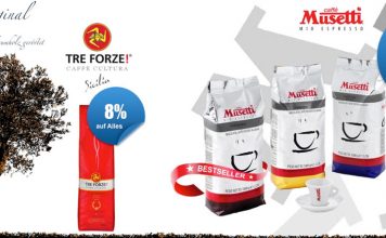 RABATT Woche: TRE FORZE 8% & Caffé Musetti 10% günstiger tre-forze-rabatt-und-muesetti-rabatt