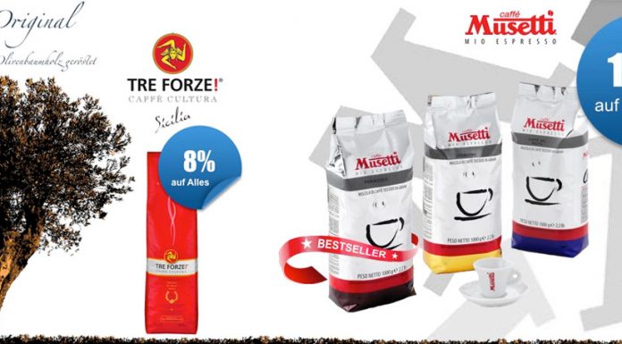 RABATT Woche: TRE FORZE 8% & Caffé Musetti 10% günstiger tre-forze-rabatt-und-muesetti-rabatt